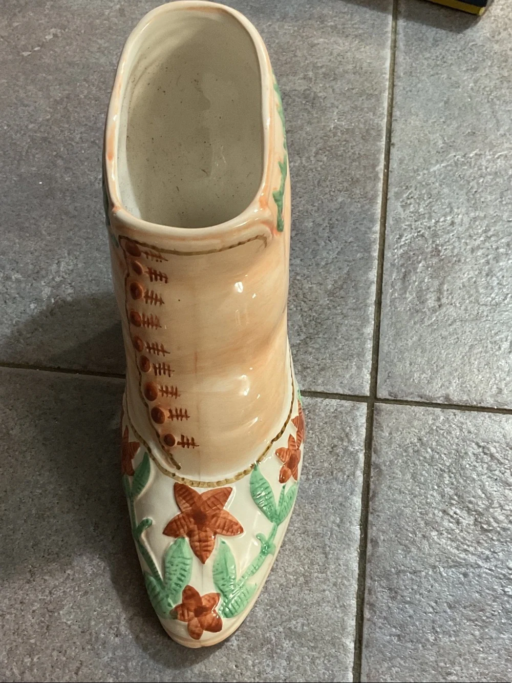 Decorative Cream Floral Women's Shoe Planter